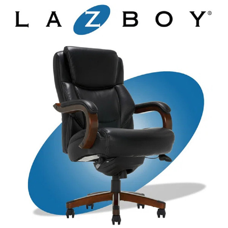 LaZBoy Bradley Bonded Leather Executive Chair, Black, 59 OFF